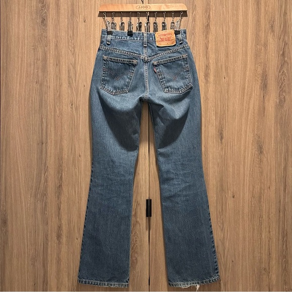 Y2K Vintage Levi’s 517 Low Rise Slim Fit Boot Cut Dark Wash Jeans Size 3 Jr - Picture 2 of 4